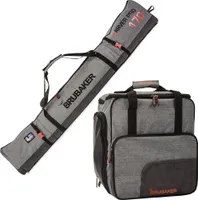 BRUBAKER Carver Performance Combi Set - Vak na lyže 170 cm a vak na lyžiarske topánky pre 1 pár lyží + palice + topánky + prilba Black Grey
