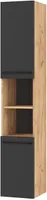 Planetmöbel Badmöbel Hochschrank Badezimmer Schrank schmal, Hochschrank LUX 30 cm Gold Eiche/Anthrazit