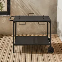 sweeek - Outdoor-Servierwagen für Plancha, mit zwei Rädern - Schwarz