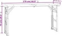 vidaXL Biertisch Klappbar 170x50x75/105 cm Massivholz Tanne