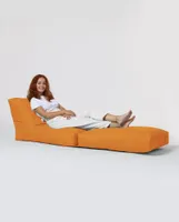 Hanah Home, Siesta Sofa Bed Pouf - Orange, Outdoor Sitzsäcke, Orange, Polyester, 55 x 65 x 90 x  cm