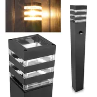 LUMILED svetlo na cestu vonkajšie stĺpikové svetlo vonkajšia stojacia lampa stojaca lampa so senzorom pohybu PIR záhradné svetlo lampa na cestu 80cm IP44 zásuvka E27 max. 13W