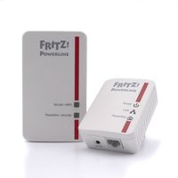 AVM FRITZ!Powerline 540E WLAN Set International - Powerline adaptér/rozšírenie, PLC, HomePlug AV2, IEEE P1901, 500 Mbit/s, integrovaný prístupový bod Wi-Fi N, Mesh, 2 LAN porty