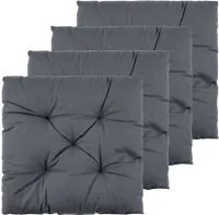 4er Set Stuhlkissen Stuhlauflage Polsterauflage Sitzkissen Sitzauflage Grau