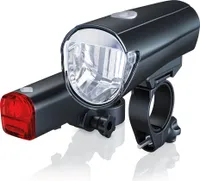 Aplic Fahrradlampen Set LED, Fahrradlicht, Frontleuchte, Rückleuchte, Fahrradbeleuchtung mit Front & Rücklicht, StVZO zugelassen, batteriebetrieben, schwarz