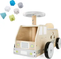 Kinderrutscher aus Holz - Auto mit Aufbewahrungsfach und Blöcken, Spielzeug für Kinder 2+