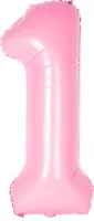 Oblique Unique Folien Luftballon mit Zahl 1 für Kinder Geburtstag Mädchen Jubiläum Party Deko Ballon rosa
