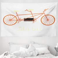 ABAKUHAUS Fahrrad Wandteppich, Lässt Fahrrad Retro Fahrzeug aus Weiches Mikrofaser Stoff Waschbar ohne Verblassen Digitaldruck, 230 x 140 cm, Blassgelb Schwarz