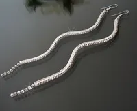 Ohrringe Ohrhänger 14,5cm lang Strass Schmuck Party Braut O1848