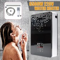 Elektrisch Warmwasser Durchlauferhitzer 6500W mit Bad Dusche Kit 220V 30-55℃ Schwarz