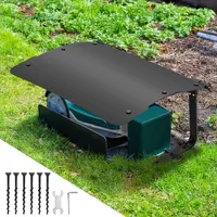 Bettizia Rasenmäher Garage Klappbare Überdachung für Mähroboter Carport 73x57x40cm Schwarz Dach Stahlrahmen Metall Pulverbeschichtet