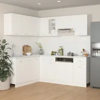 vidaXL 11-dielna kuchynská linka Lyon biela na báze dreva