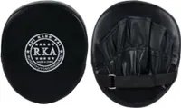 Pratzen Boxen, MMA, doppelt genäht, mehr Elastizität und Langlebigkeit, Ausgleichskraftmechanismus, Schwarz / Doppel-Pack