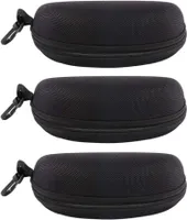 Brillenetui Sonnenbrille Hartschale Gürtelclip Schwarz 3 Stück