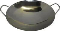 Wok Pfanne 31 cm Ø Edelstahl ! 2 Henkel runder Boden (Gas) Gastronomie