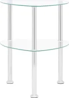 vidaXL Odkládací stolek se 2 policemi Transparent 38x38x50 cm Tvrzené sklo