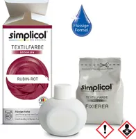 Simplicol textilní barvivo intenzivní vše v 1 v rubínově červené barvě