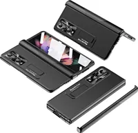 Pouzdro pro Samsung Galaxy Z Fold 4 5G, magnetická ochrana pantu, objektivu a displeje, galvanizovaná tvrdý PC černé
