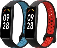 kwmobile 2x Sportarmband kompatibel mit Xiaomi Smart Band 8 Active Armband - Fitnesstracker Band Set aus TPU Silikon