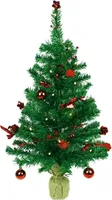 HAAC 20er Led künstlicher Weihnachtsbaum grün 75 cm geschmückt roten Baumkugeln