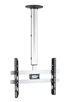 VCM Universal TV Deckenhalterung | 42-65 Zoll bis 50 kg | bis VESA bis 600x400 | höhverstelbar 74-130 cm | TV Halterung 360 Grad schwenkbar drehbar und 15 Grad neigbar | Fernseher Halter – CM4