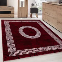 Modern Kurzflor Teppich Wohnzimmer  Mäander Design Weich Pflegeleicht, Grösse:200x290 cm