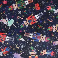 Geschenkpapier Nussknacker und Fee 70cm x 2m Rolle dunkelblau / bunt