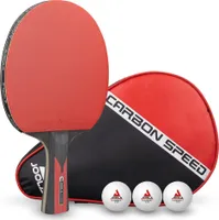 JOOLA Tischtennis Set Carbon Speed - Tischtennisschläger + 3 Tischtennisbälle + Tischtennishülle