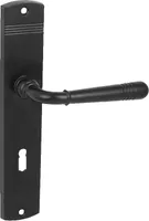 DOMINO Türgriff 72 Drückergarnitur BB- Buntbart Set | Türklinke für Zimmertür, Bürotür, Kellertür & Innentür | L-Form | Znal |Schwarz| LOFT BLACK BB |