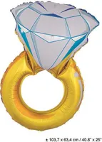 Folienballon Diamantring ca. 103,7 x 63,4 cm