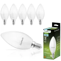LUMILED B35 E14 LED Lampe 10W (ersetzt 75W), 1055 Lumen, Kerze Milch Glas Leuchtmittel in Kerzeform 6500K Kaltweiß Birne Lampen 180° Grad Abstrahlwinkel Glühbirnen Kerzenbirnen 6er-Pack