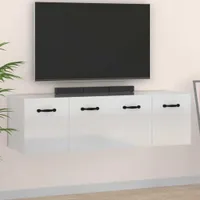 Ankonbej Wandschränke 2 Stk. Hochglanz-Weiß 80x36,5x35 cm Holzwerkstoff