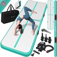 KESSER® Turnmatte Aufblasbar Airtrack Fitness-Matte Gymnastikmatte 3/4/5/6m | inkl. Tragetasche & elektr. Luftpumpe | Yogamatte, Tumbling Matten , Trainingsmatte Sportmatte Yoga, Turn- & Fitness