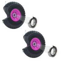 2x Sackkarrenrad Vollgummi 260x85 mm 3.00-4 60 mm Nabenlänge PolyurethanBollerwagenrad Nabenversatz pink