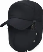 Herren Winter Mütze Ohrenklappen Cap Schirmmütze Herrenmützen Outdoor Marineblau