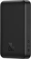 Baseus Magnetic Mini Powerbank mit MagSafe 15W / PD QC 20W 10000mAh Schwarz (Overseas Edition) + USB-C-Kabel der Xiaobai-Serie - USB-C 60W 3A 0,5m Schwarz