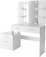 Vicco Toaletní stolek Maria, 132 cm s LED osvětlením, Bílá