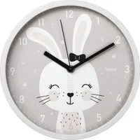 Hama Lovely Bunny Quarzwanduhr Kreis Grau