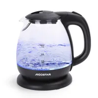 Aigostar - Kleiner wasserkocher glas mit led-beleuchtung, 1 Liter, 2200W