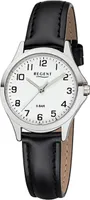Regent Leder Damen Uhr 2112418 Analog Armbanduhr schwarz Lederarmband D2UR2112418