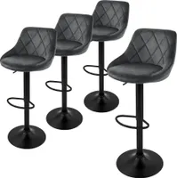 ML-Design 4er Set Barhocker Tresenhocker  360° drehbar, Gepolsterter Barstuhl mit Rückenlehne und Fußstütze, 62-82 cm