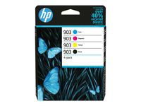 HP 903 4-pack Originálne čierne/kyanové/purpurové/žlté atramentové kazety - Štandardná výťažnosť - Atrament na báze pigmentu - Atrament na báze pigmentu - 12,4 ml - 4,5 ml - 4 jednotky