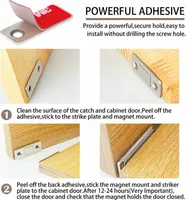 4 kusy Magnetické magnety na dveře skříněk Ultratenké magnety na dveře Samolepicí magnety na nábytek Magnety na skříně Silné magnety na skříně Magnetické magnety na zásuvky Magnet na dveře Nábytkové magnety