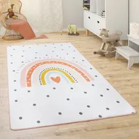 Kinderteppich Teppich Kinderzimmer Spielmatte Babymatte Rutschfest Regenbogen Herz Grösse 120x160 cm