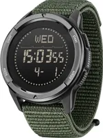 Outdoorové sportovní hodinky, chytré hodinky, hodinky s GPS, vodotěsné, horolezecké, plavecké, krokoměr, kompas a další funkce, řemínek z uhlíkových vláken, zelená barva