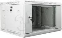 Lanberg Zweiteiliger 19" 6U 600X600 Wandmontierter Schrank (Glastür, Grau Ral7035)