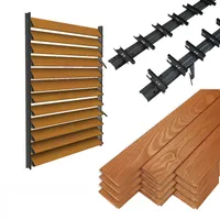 Prestige Ostaszewska Garten Sonnenschutz-Hardwaresystem mit 12 Lamellen | Schwarz, Goldene Eiche | Terrassenrollladen wetterfest verzinkter Stahl