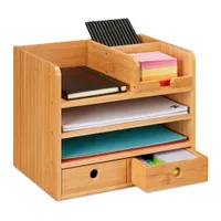 relaxdays Schreibtisch-Organizer mit 2 Schubladen
