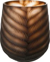 J-Line Vase Skulptiert Glas Braun Small