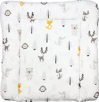 TupTam Baby Wickeltischauflage mit Baumwollbezug Gemustert, Farbe: Wald / Fuchs / Reh / Igel / Bärchen / Beige, Größe: 70 x 60 cm